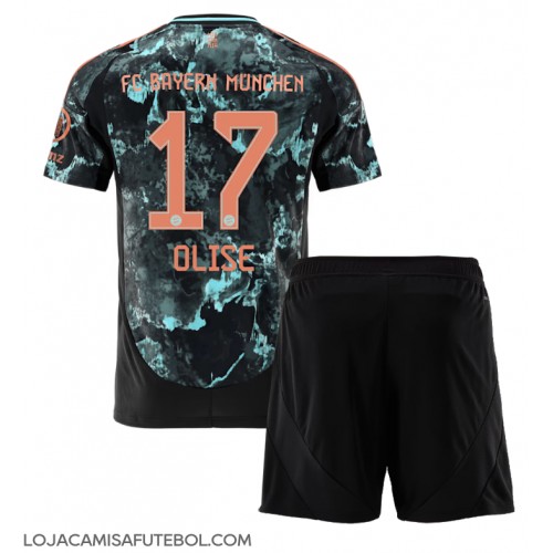 Camisa de Futebol Bayern Munich Michael Olise #17 Equipamento Secundário Infantil 2024-25 Manga Curta (+ Calças curtas)